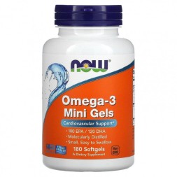 БАДы для мужчин и женщин NOW NOW Omega-3 mini gels 180 softgels  (180 softgel)
