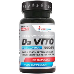 Комплексы витаминов и минералов WestPharm D3 Vito 10000 IU   (60 капс)
