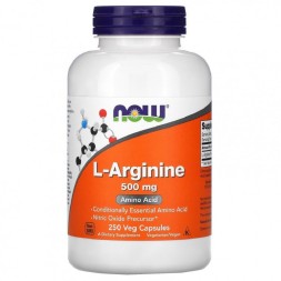 Донаторы оксида азота для пампинга NOW L-Arginine 500mg   (250 vcaps)
