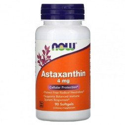 Антиоксиданты  NOW Astaxanthin 4mg   (90 softgels)