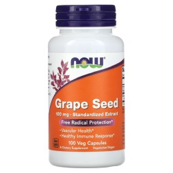 БАДы для мужчин и женщин NOW NOW Grape Seed 100 mg 100 vcaps  (100 vcaps)