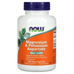 Минералы NOW NOW Magnesium &amp; Potassium Aspartate 120 vcaps  (120 vcaps)