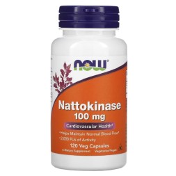 Препараты для пищеварения NOW Nattokinase 100 mg   (120 vcaps)