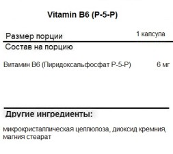 Комплексы витаминов и минералов SNT Vitamin B6 (P-5-P)  (60 vcaps)
