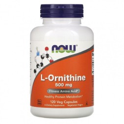 БАДы для мужчин и женщин NOW NOW L-Ornithine 500 mg 120 vcaps  (120 vcaps)