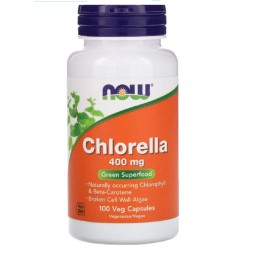 БАДы для мужчин и женщин NOW Chlorella 400 mg  (100 vcaps)
